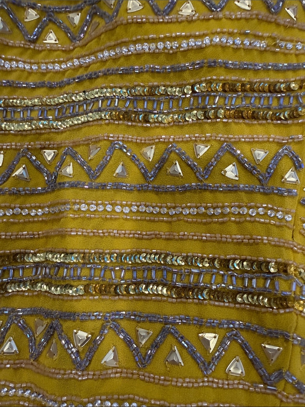 ASOS Yellow Beaded Fringe Mini Skirt - Picture 5 of 6